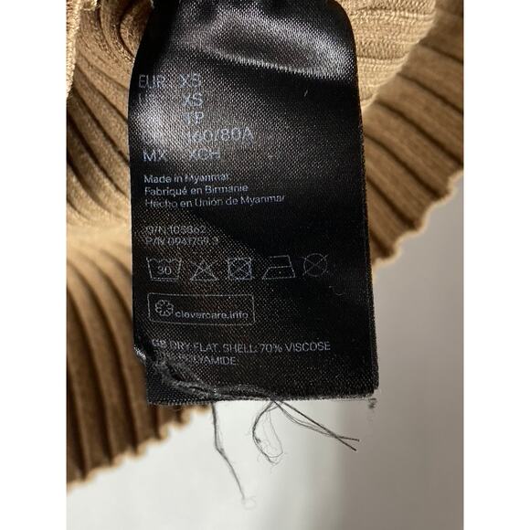 H&M Women's Brown Rib Knit V-Neck Long Sleeve Button-Up Cardigan SZ XS - Picture 8 of 9